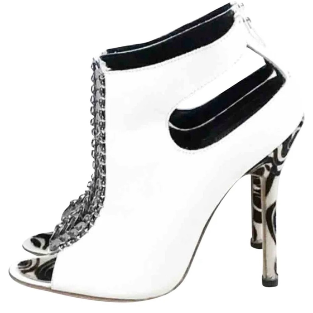 Monolo Blahnik white Peep-Toe Heels